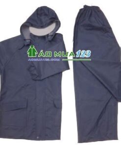 Áo mưa bộ vải dù  xanh tím