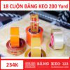 Băng Keo Màu Trong, Đục, Cam, Hàng Dễ Vỡ loại 200 Yard