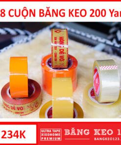 Băng Keo Màu Trong, Đục, Cam, Hàng Dễ Vỡ loại 200 Yard