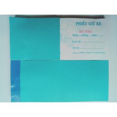 Phiếu giữ xe có số