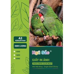 Giấy in ảnh Ngũ Sắc A3 1 mặt 230gsm 50 tờ