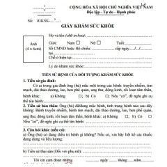 Mẫu khám sức khỏe