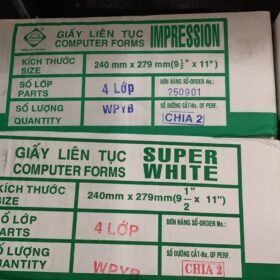 Giấy liên tục 2 liên 240x279mm - chia 2