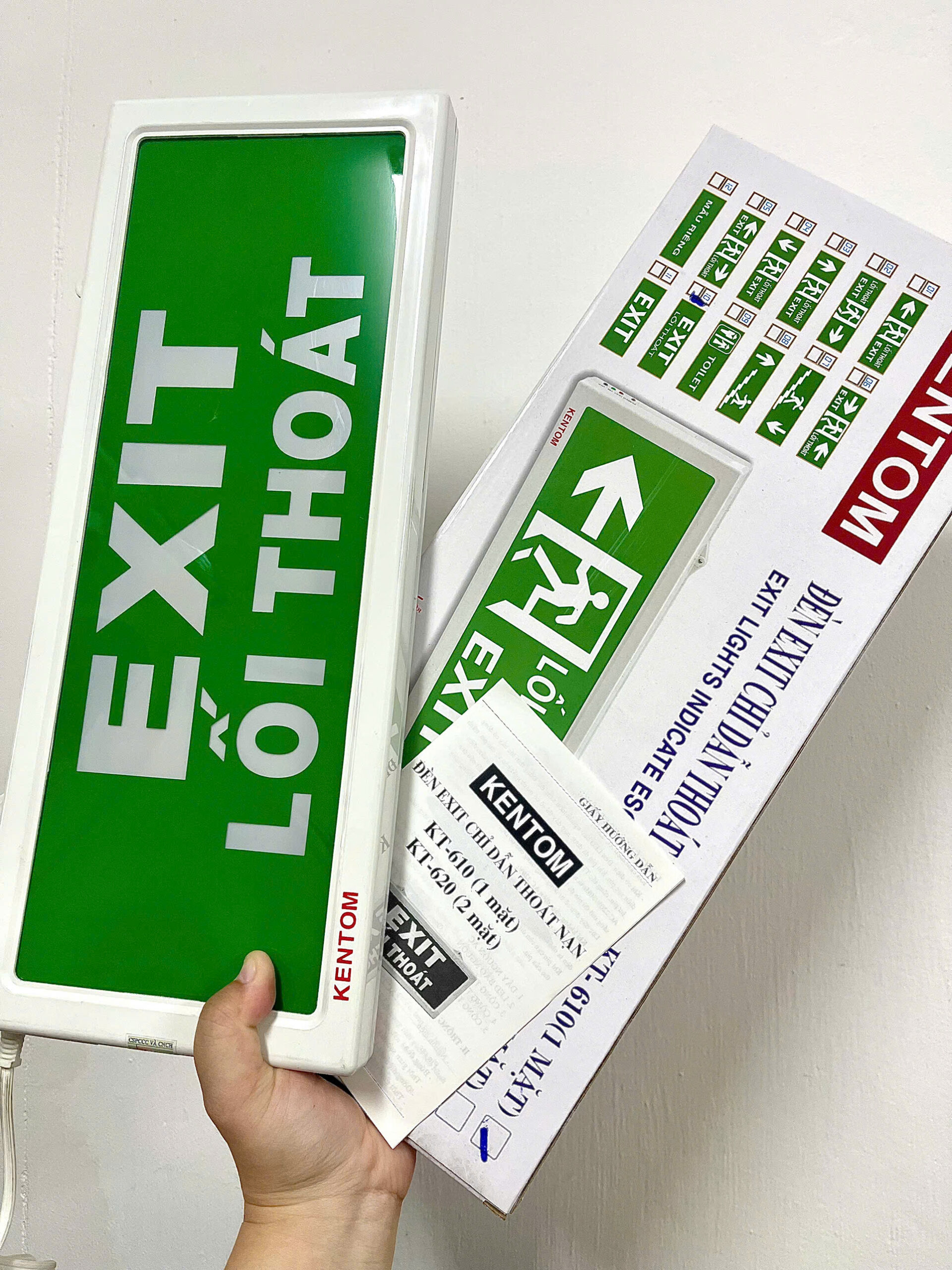 ĐÈN EXIT KENTOM KT- 610 – 1 MẶT (Có tem kiểm định) - Ảnh 2